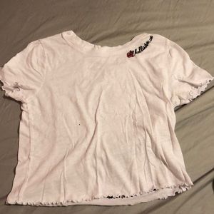 White Hollister cropped top